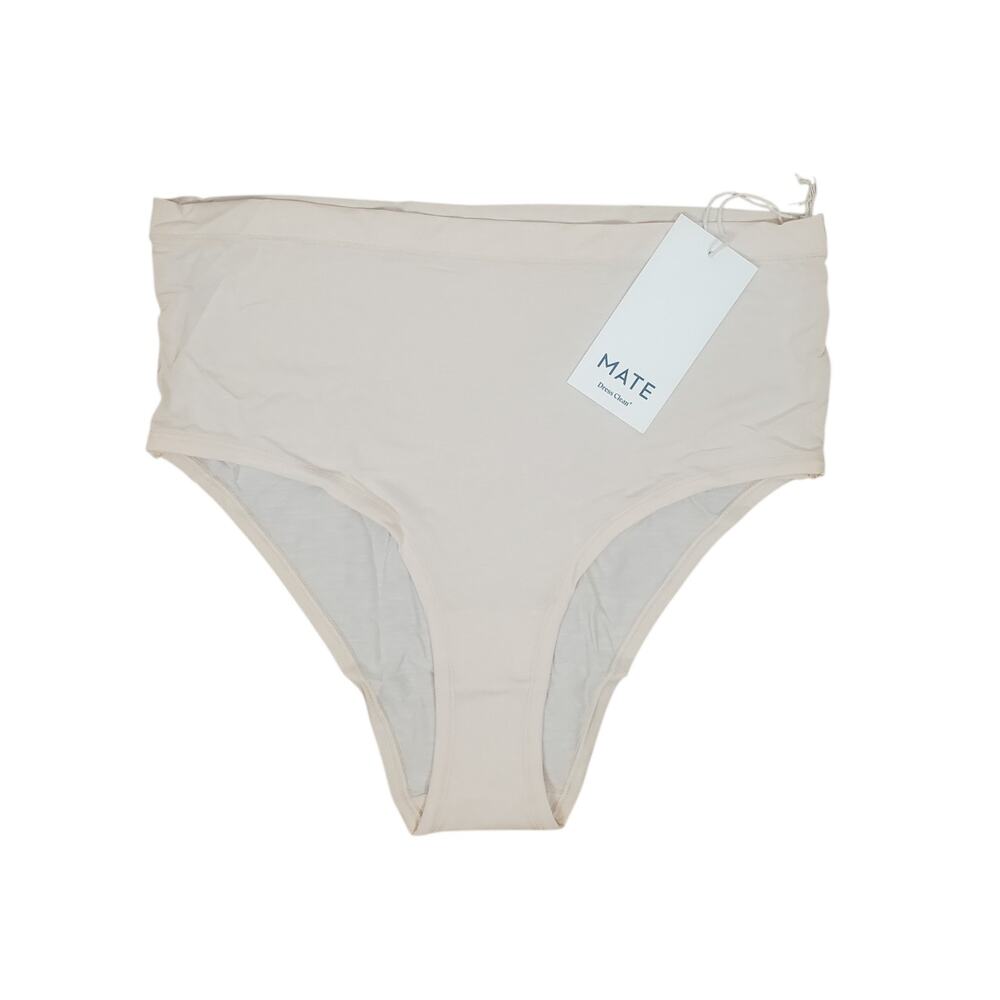 NEW Mate the Label Tencel Comfort High Rise Cheeky Brief Underwear Size M Sand